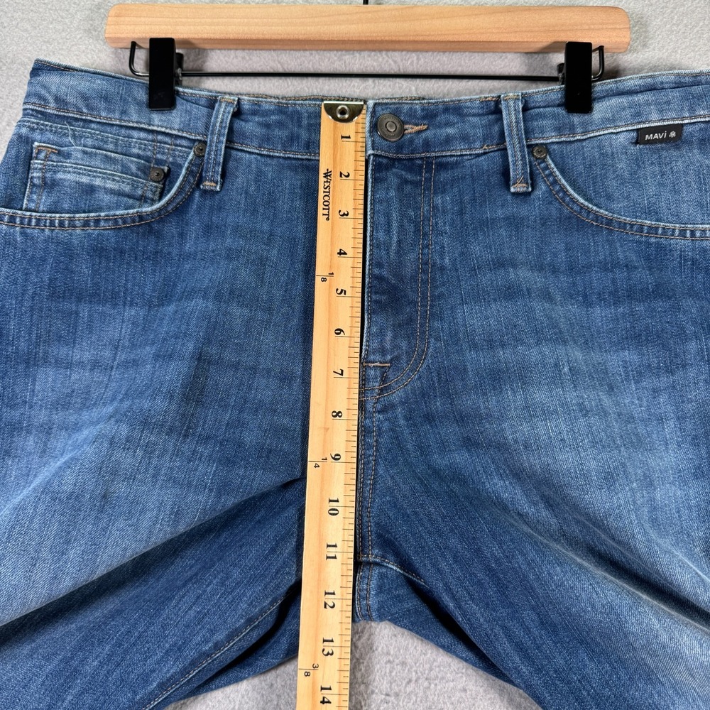 Mavi Matt Jeans Mens 35x32 Blue Lightwash Relaxed Straight Leg Denim Comfort - Picture 8 of 16